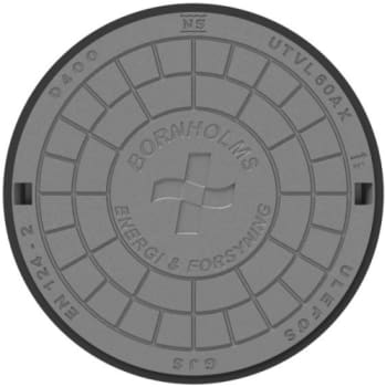 Ulefos 600 mm dæksel m/påstøbt pakning/fjederlås, Bornholm