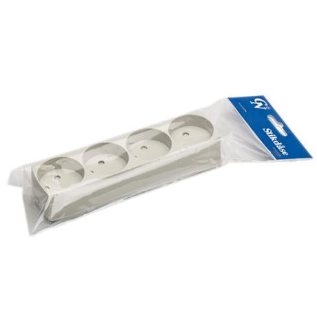 4-stikdåse m/jord grå GN-pak