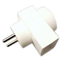 Dobbeltstik hvid 1F -1R udtag 250V 10A