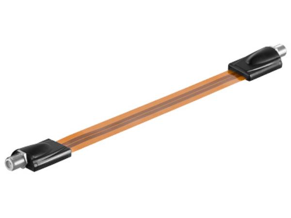 Antennefladkabel - 2 x F hun, til vindue (0,2m)