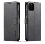 Læder flipcover m. kortholder - Til iPhone X / XS, Sort