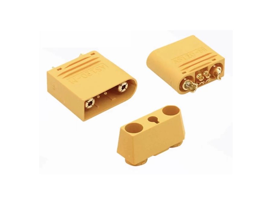 DC stik - AS120-M 60A 80V til kabel, lodde, han