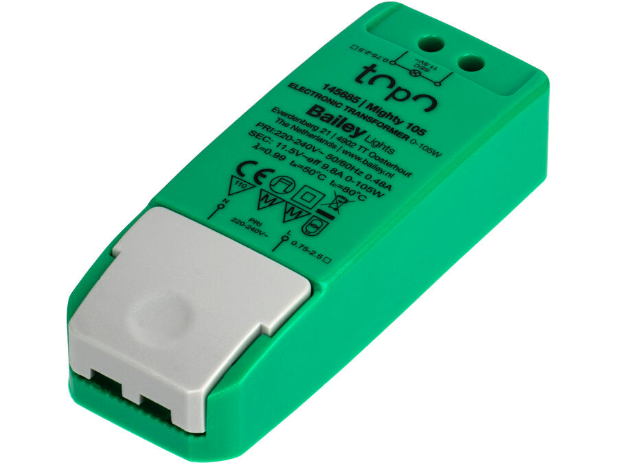 TOPO Mighty Transformer 12VAC 0-105W / LED 0-70W, dæmpbar