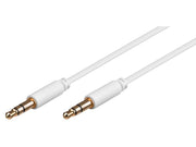 Audiokabel - 2 x 3,5mm stereo JACK han slim, Hvid (1,5m)