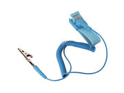 Antistatisk armbånd - Blå m. spiralledning og krokodillenæb