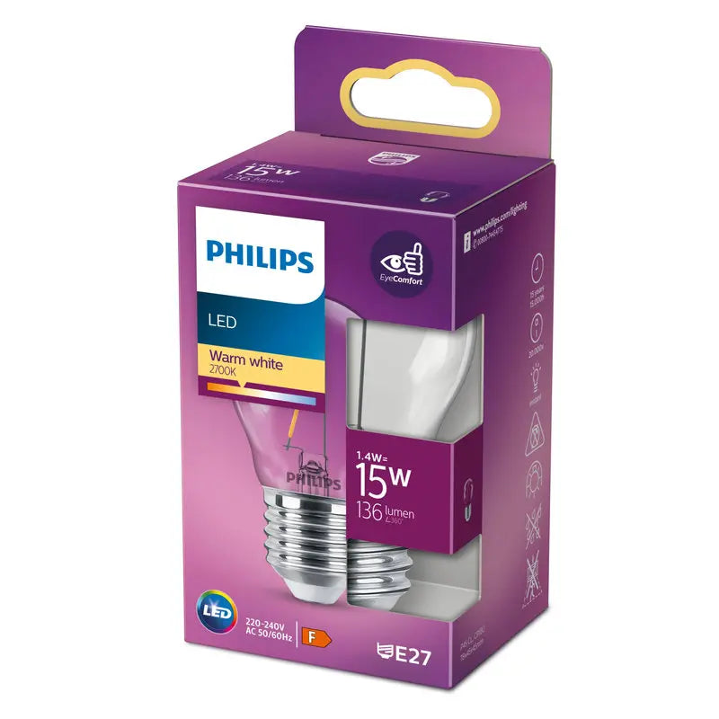 Philips LED 1,4W (15W) E27 2700K 136lm Krone
