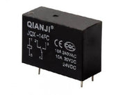 Vertikalt relæ - 24VDC / 10A, 1 x skifte, SPDT (JQX-14FC)