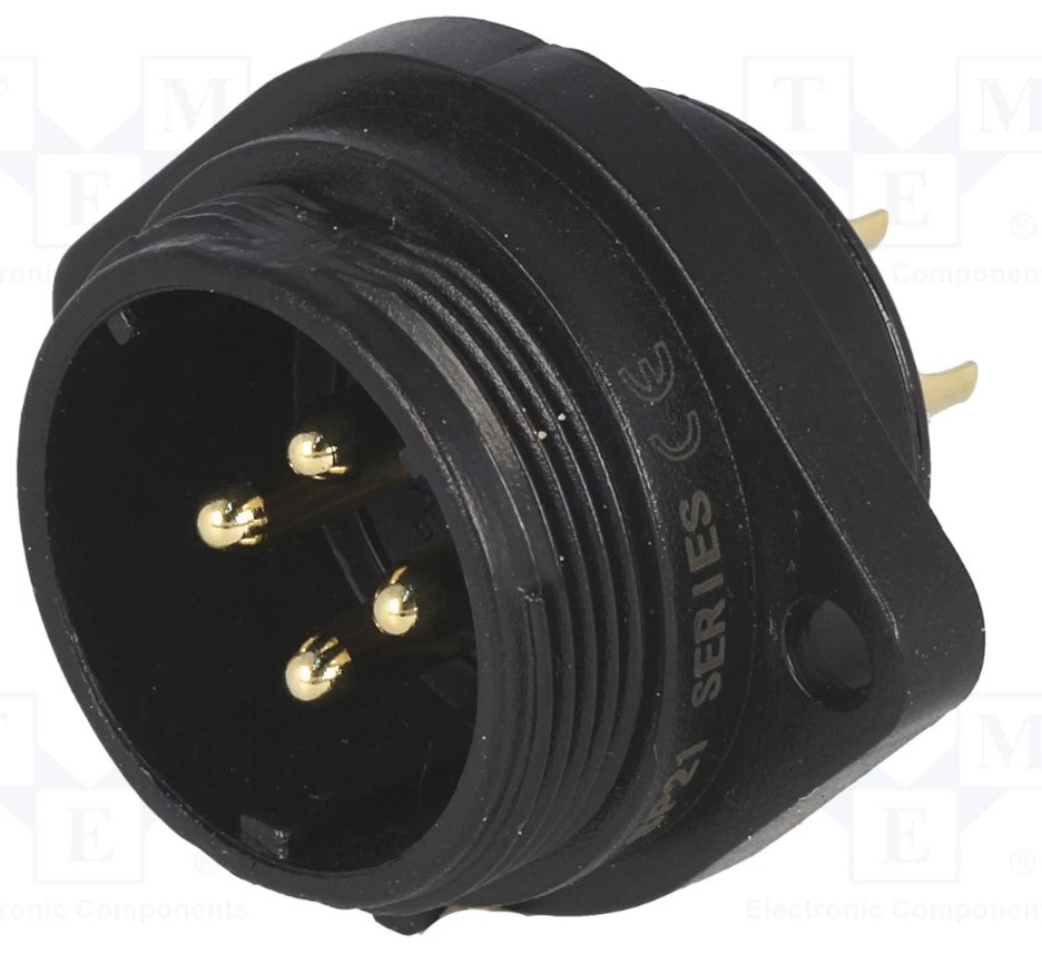 SP21 fatning - 4pol han, 4mm², 30A, kabinet (IP68)