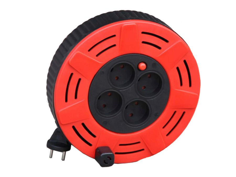 Kabeltromle - 4 x DK blindjord, 230V, IP20 (8m)