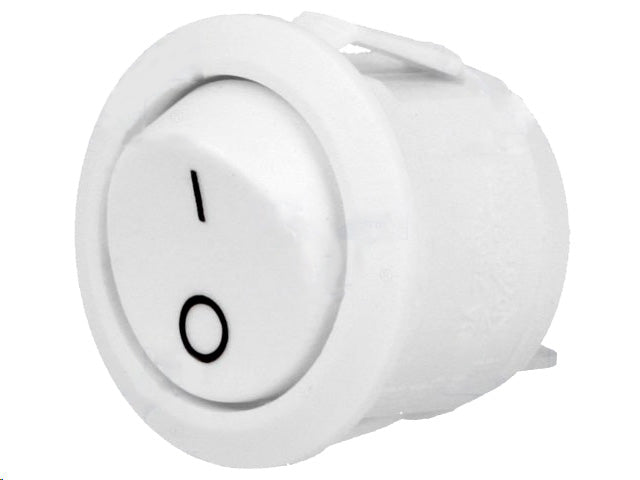 Vippekontakt - 1P OFF-ON, 10A/250V, Hvid (Ø20,2mm)
