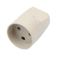 Forlængerled u/jord m/blindhul hvid