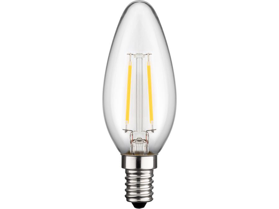 Filament LED kertepære - 230V / 2W, E14 sokkel (2700K)