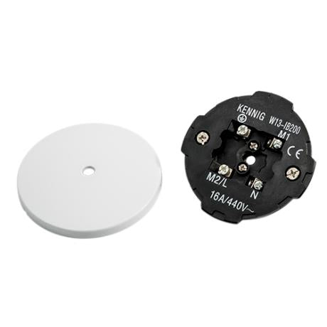 Lampeudtag Ø80mm f/PL dåse 2L+N+J Hvid