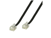 Telefonledning - 2 x RJ11(6P4C) han, Sort (6m)