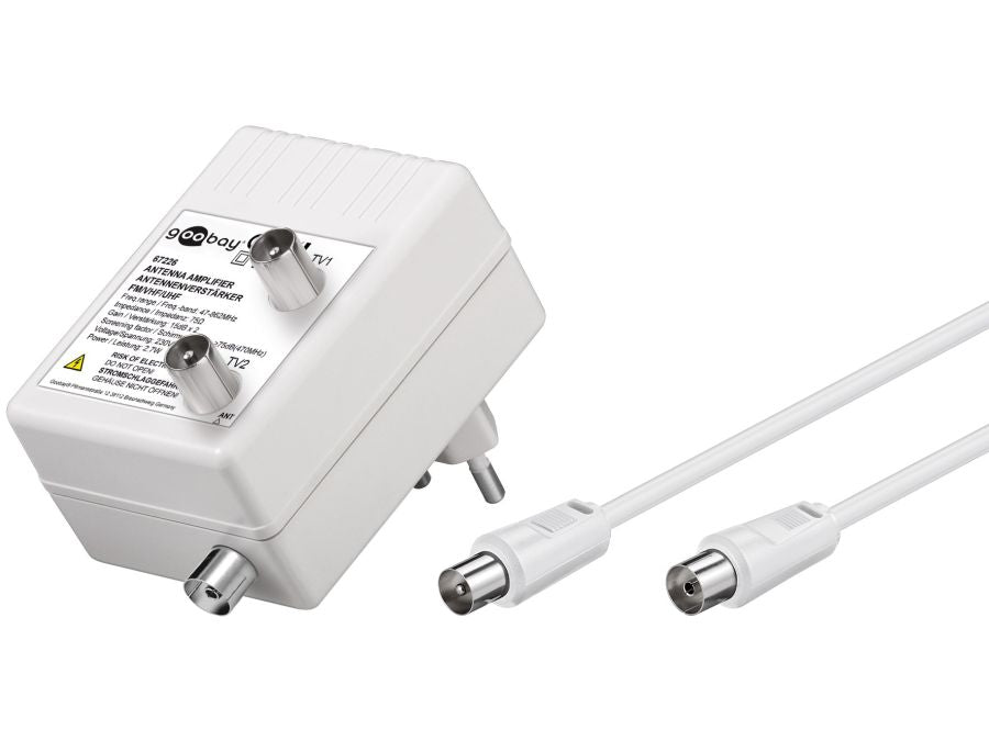 Netstik antenneforstærker m. 2 udgange