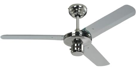 Loftvent. Crome Ø122cm 3 speed m/snor