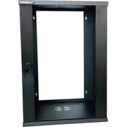 Vægrack 19" 15HE B500xD500xH710 sort med glasdør, flatpack