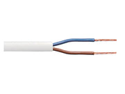 Plastkappeledning - 2x1,5mm² H03VV rund, HVID (metervare)