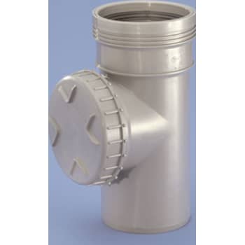 Wavin Ø50 mm renserør med dæksel PP grå