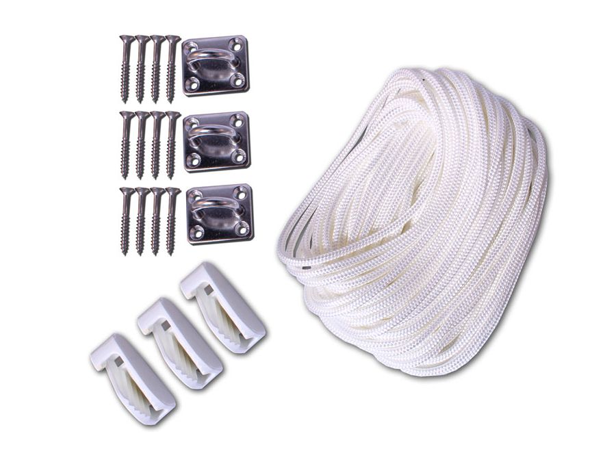 Monteringssæt til trekantet solsejl - Flade beslag