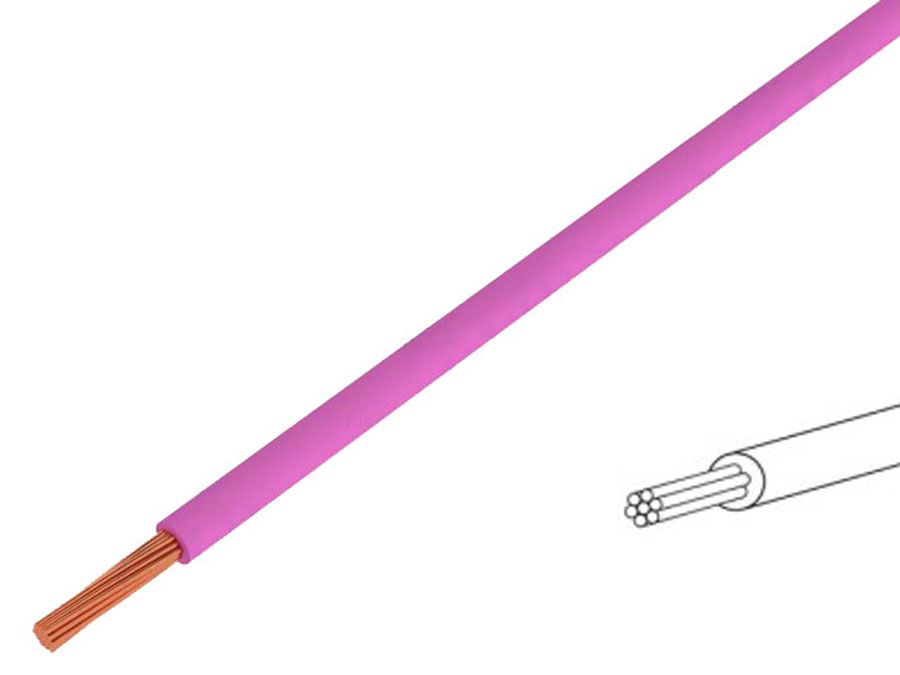 Monteringsledning - H07V-K, 1,5mm², CU, Pink (metervare)