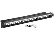 19" Patch panel - 1U, 24 porte, inkl. 24 x CAT6 UTP keystone