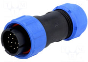 Rundstik, SP21 - 12pol han, til Ø7-12mm kabel (IP68)