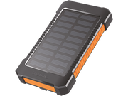 Powerbank m. solcelle og lygte - 8.000mAh, Sort