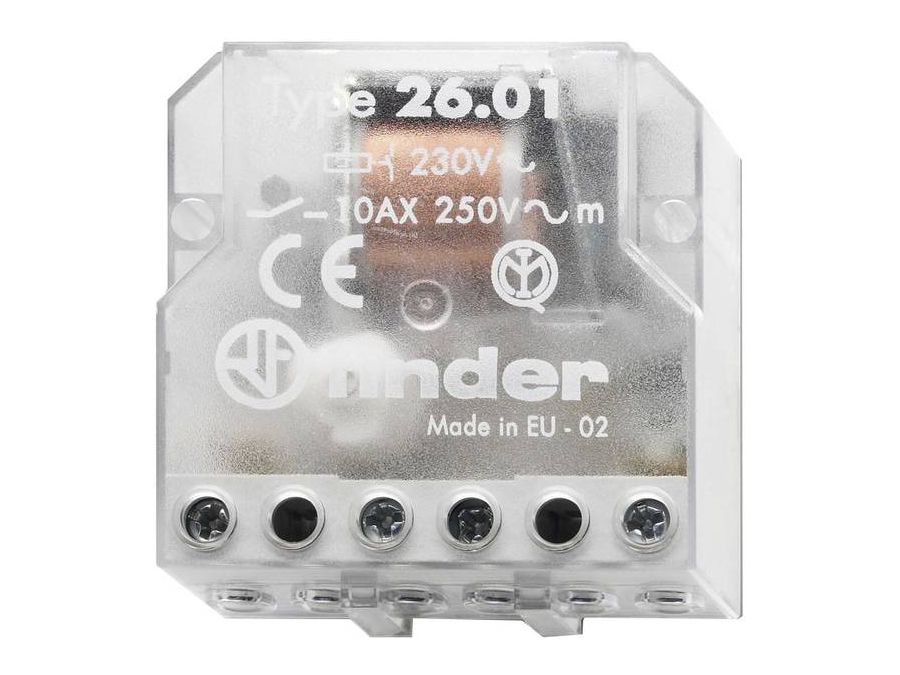Installations kiprelæ, 230Vac 10A, Bistabil impuls (SPST-NO)