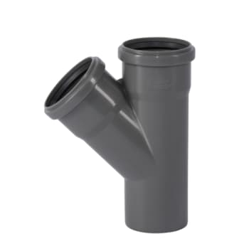 75 mm x 45° Grenrør afløb PP grå