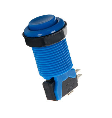 Arkade trykkontakt med mikroswitch - Off-(On), Blå