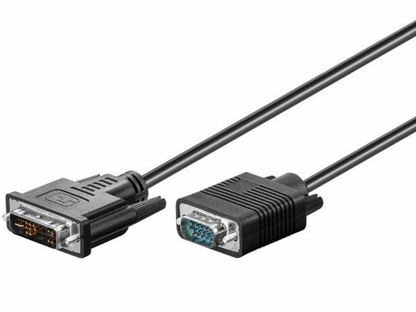 DVI-A/VGA kabel - DVI-A (12+5) han til SVGA(SUBD15) han (5m)