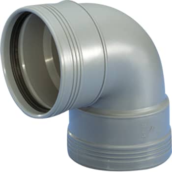 Wavin Ø50 mm 88,5°  bøjning muf/muf PP grå
