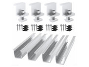 Solpanel ende-monteringsbeslagsæt - 4 dele, Alu.