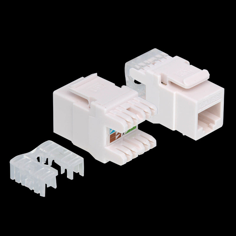 Keystone RJ45 fatning - CAT5e 100MHz UTP, Hvid (Toolless)
