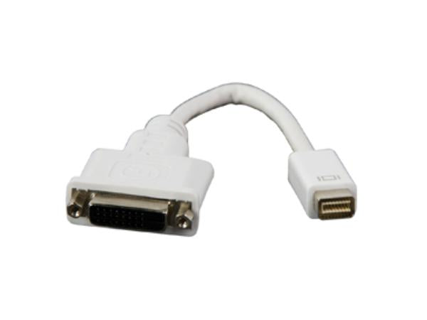 DVI adapter - MINI DVI han til DVI-D(24+1) hun, Hvid (0,2m)