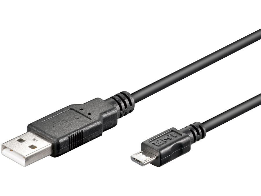 USB 2.0 kabel - A han til Micro B han, Sort (5m)