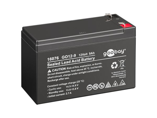 Blybatteri - 12V / 9Ah 151x65x95mm (5 års)