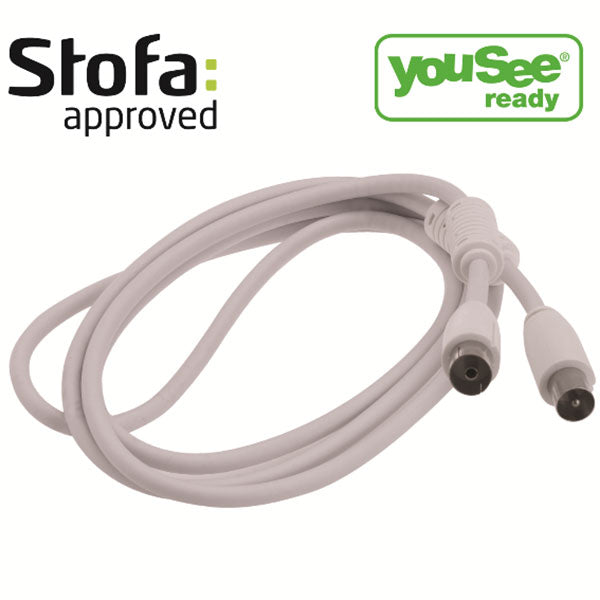 Antenne forlængerkabel - 1,5m hvid YouSee/Stofa