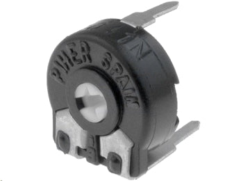 Vandret trimmepotmeter - 1kOhm, lille 10mm, spindel