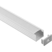 Alu Profil 1813 påbygning, 2000 x 18 x 13 mm, alu/opal