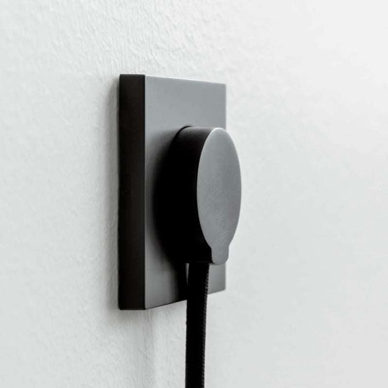 NORM flad stikprop, sort - Schuko