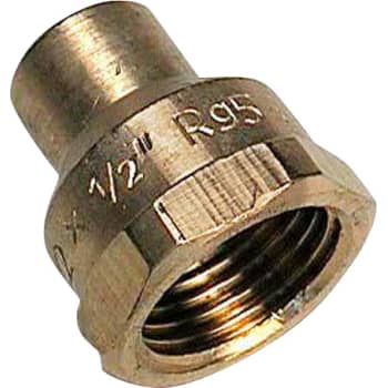 12 mm x 1/2" Lodde overgang muffe/muffe