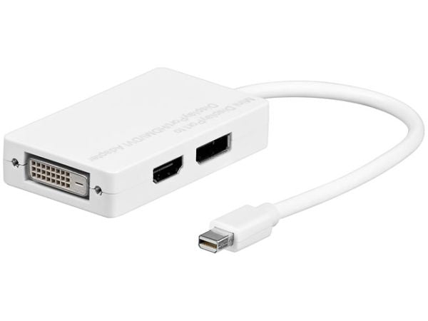 DisplayPort adapter - Mini DP han til HDMI/DVI/DP (3-i-1)