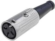 DIN forlænger - 3pol hun multistik 180°, Metalhus