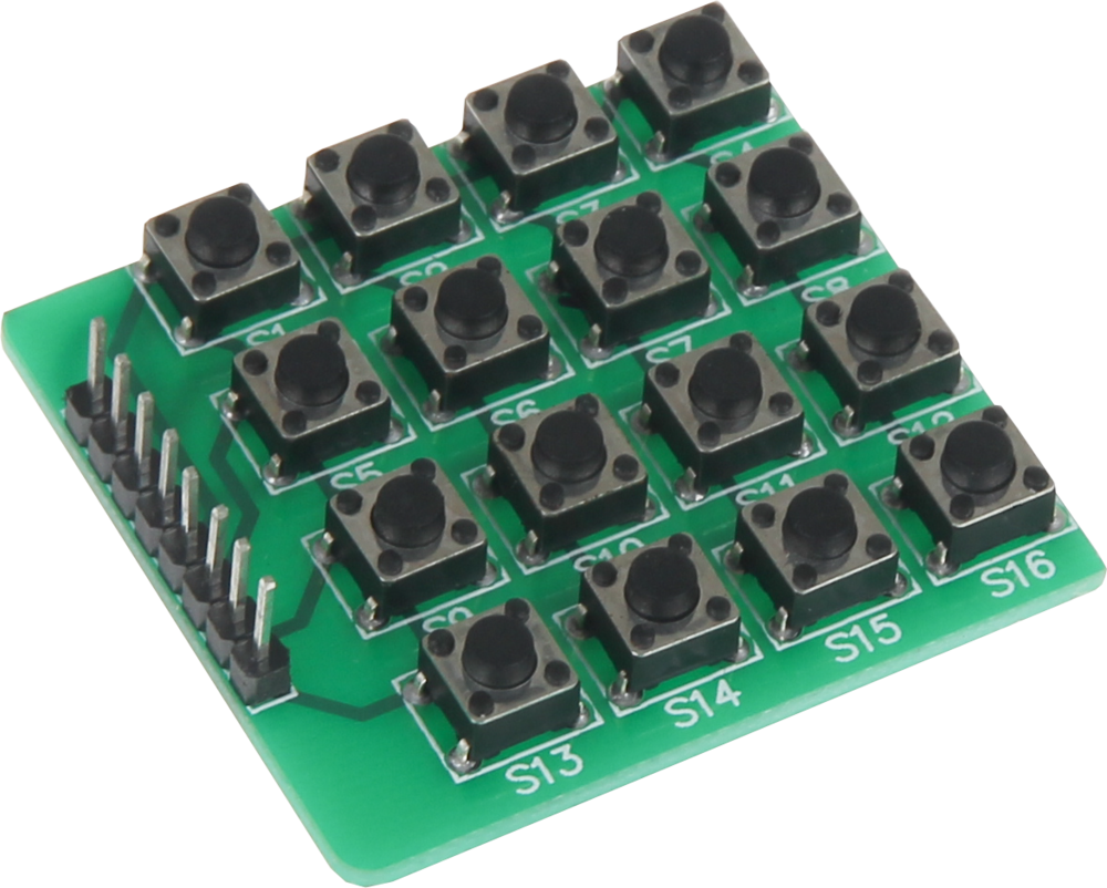 TACT mikrotrykkontakt matrix modul - 16 knapper (4x4)