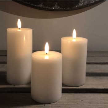 3D Vokslys Ø7,5 x 10+12,5+15 cm + timer (sæt med 3 stk)