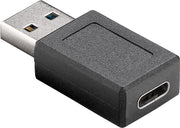 USB 3.0 SuperSpeed adapter - A han til USB-C hun, Sort