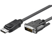 DisplayPort/DVI kabel - DP han > DVI-D han guld, Sort (5m)