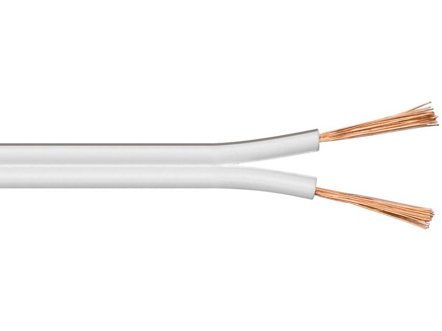 Højttalerledning - 2x0,5mm² CU Hvid (50m)